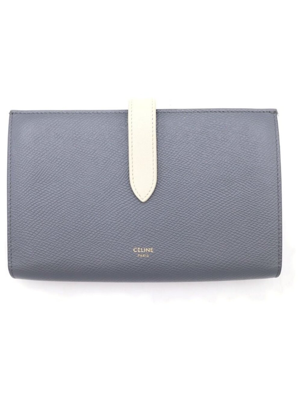 Celine Large Strap Wallet Bifold Gray